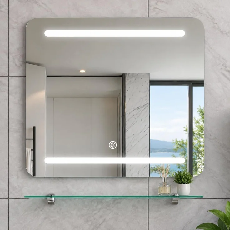 Faizee Home Badmöbelset 60 cm Hochglanz inkl. Keramik-Waschbecken, LED-Spiegel & Soft-Close – Bild 7