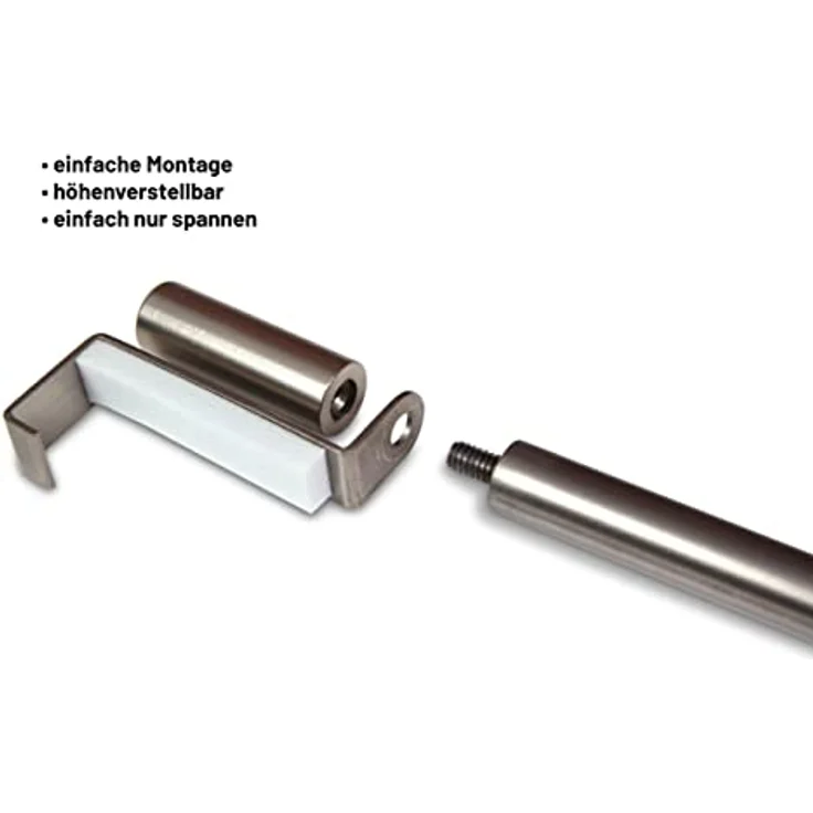 Deco-Raum Spannvitrage Gardinenstange für Fenster Spannstange auf den Fensterflügel – Bild 4