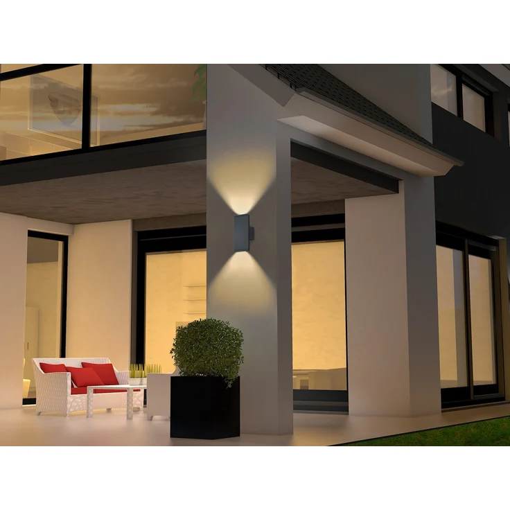 LED Außenwandleuchte Up-Down Light, IP54, Anthrazit - 2er Set – Bild 8