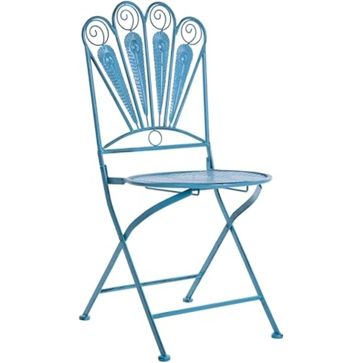 Gartenstuhl 2er Set PAVIA klappbar Metall Blau – Bild 4