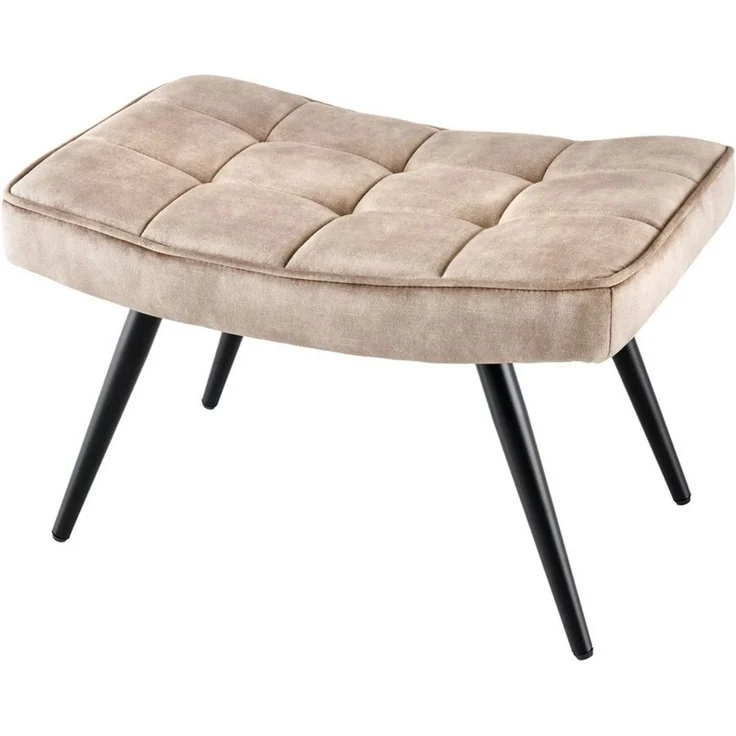riess-ambiente Fußhocker SCANDINAVIA champagner beige / schwarz (Einzelartikel, 1 St), Wohnzimmer · Samt · Metall · Scandinavian Design – Bild 5
