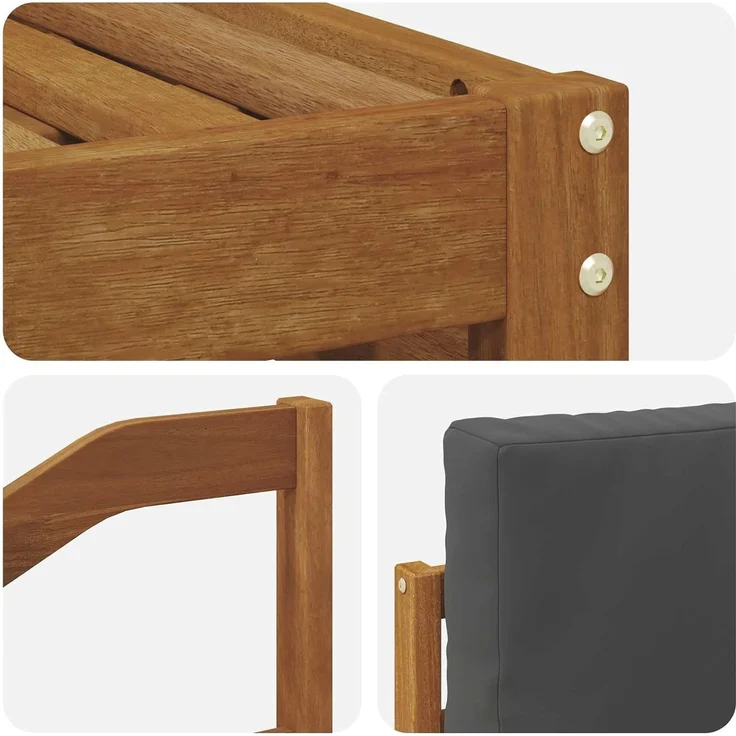 vidaXL Outdoor-Sofagarnitur 6 stk. 6-Sitzer Natur und Anthrazit 3384698 – Bild 7