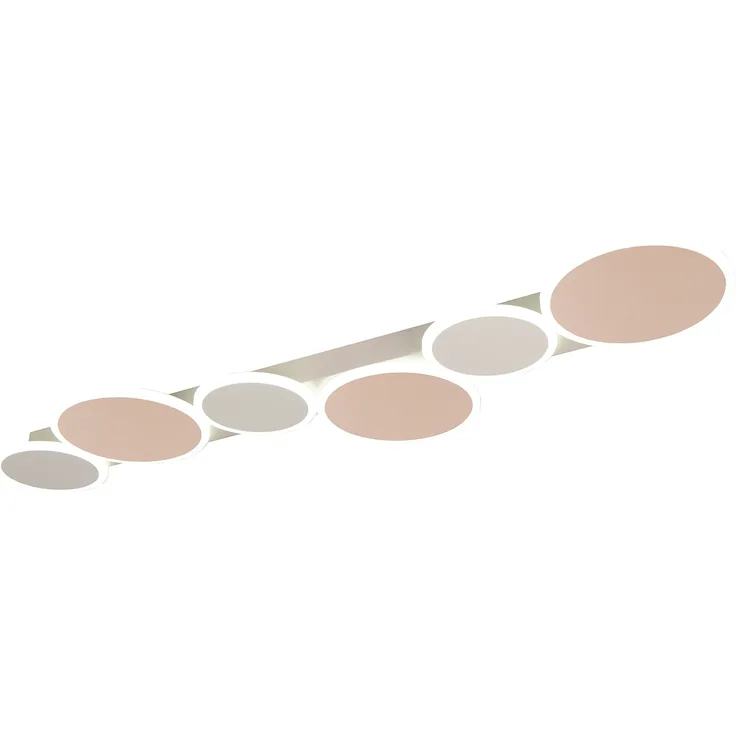 LED Deckenleuchte OVELA Grau Braun mit Fernbedienung & 3 Lichtfarben, B:100cm