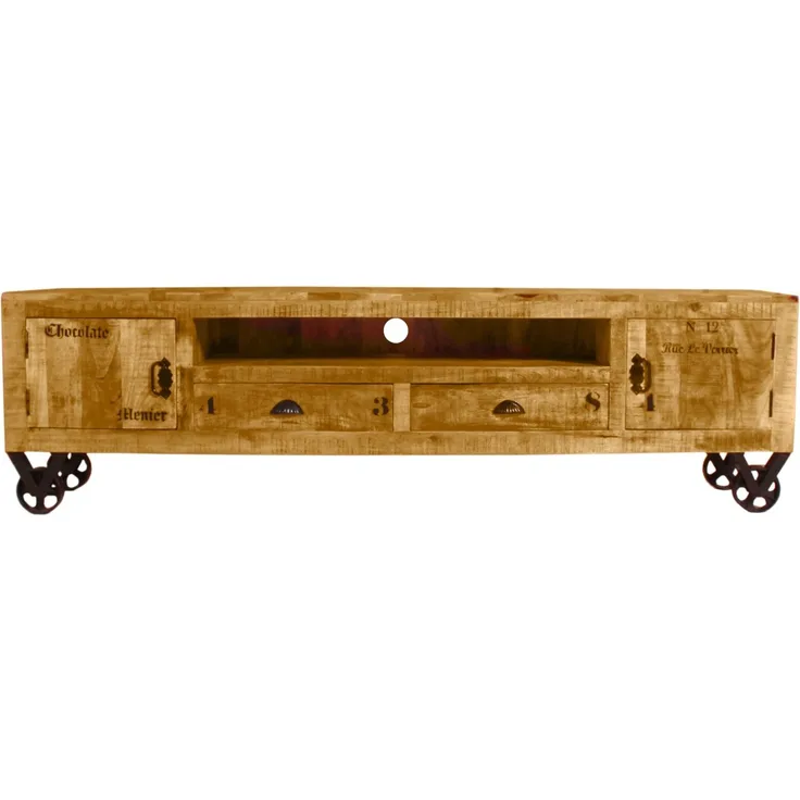 RUSTIC Lowboard Lackiertes Mangoholz Natur