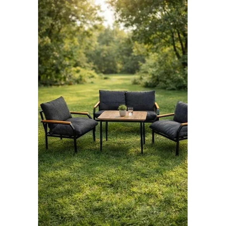 Skye Decor 'Duru - Anthracite' Garten-Lounge-Set, Anthrazit, 120 x 70 x 61 cm – Bild 4