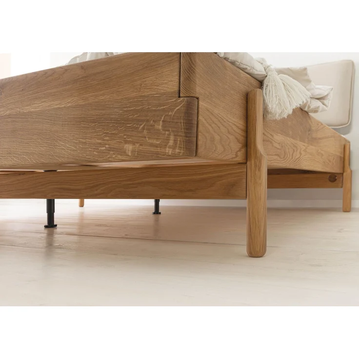 Bett Eiche 200x200x94 natur geölt, Kopfteil anthrazit KIEL #04 – Bild 7