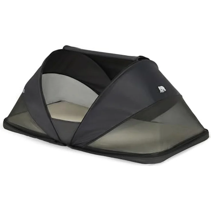 Deryan Cutey Kleinkind Reisebett mit Matratze, Pop-up Babyzelt, 0-2,5 Jahre, Faltbar in 2 Sekunden Aufgestellt - inkl. Moskitonetz & Reisetasche, für EIN Kind, 120x63x50 cm, Schwarz – Bild 1