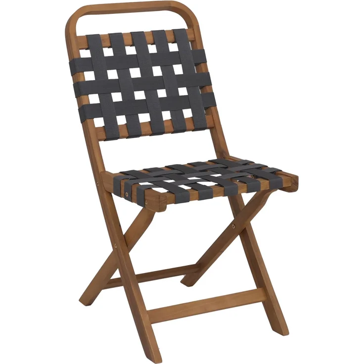Garten-Set HWC-P70, Sitzgruppe Balkon-Set Garnitur 2x Stuhl Tisch, Seilgeflecht Akazie Holz klappbar ~ natur, grau – Bild 8