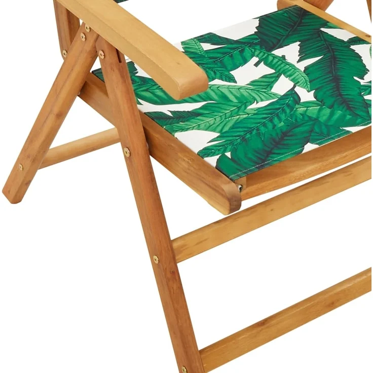 vidaXL Gartenstühle Verstellbar 8 Stk. Grün Stoff und Massivholz 3214552 – Bild 7