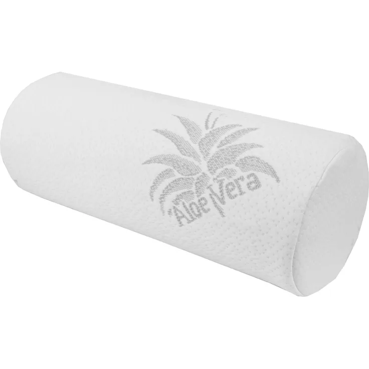 Nackenrolle ( 42x15cm ), Nackenkissen mit Memory-Effekt, abnehmbarer Bezug, Aloe Vera veredelt, Gesundheitskissen