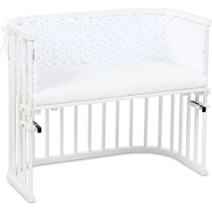 babybay Nestchen Piqué passend für Modell Boxspring XXL, weiß Sterne perlgrau – Bild 5