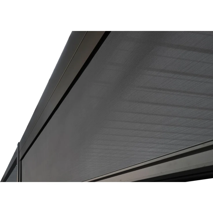 LECO Rollo 4m zur Lamellenpergola DELUXE 4x3 m, Aluminiumprofile und Kunststoffgewebe anthrazit – Bild 4