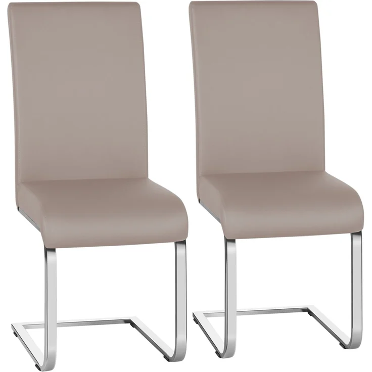 Yaheetech 2er-Set Freischwinger, Kunstleder, Hellbraun, 41,5 x 55 x 103 cm – Bild 1