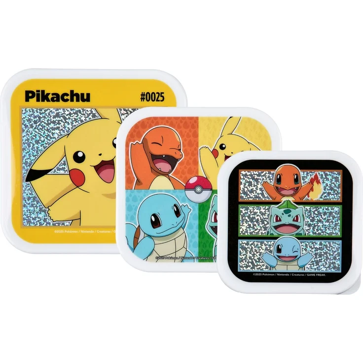 Pokemon Snackbox 3 in 1 Lunchbox Kinder Vesperdose Aufbewahrungsbox für unterwegs – Bild 2