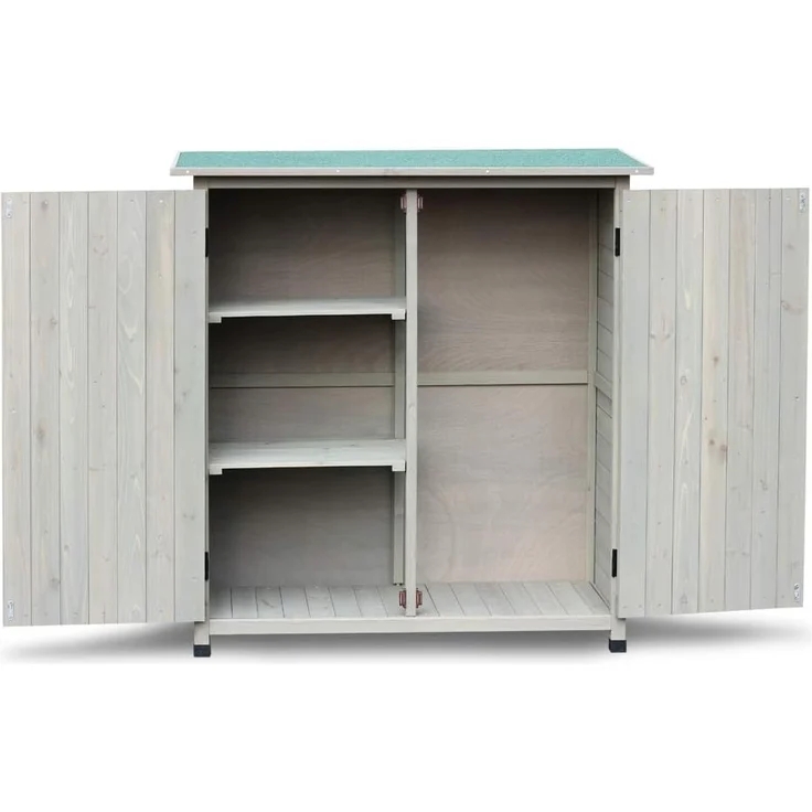 HABAU Gartenschrank Flora, hellgrau, 110 x 55 x 117 cm – Bild 5