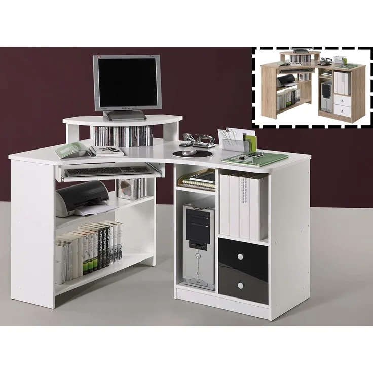 Eckschreibtisch >Marcel< in Sonoma-Eiche - 135x94x95cm (BxHxT)