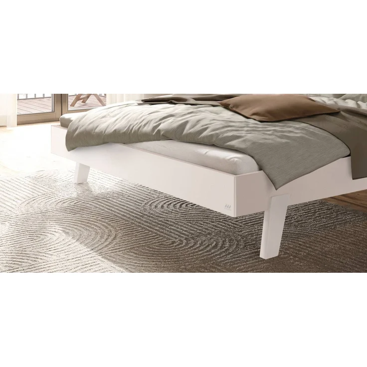 Hasena Polsterbett Vasto Trento Weiß mit Kopfteil Pace Grey 160x210 cm, Fußhöhe 20 cm MDF weiss deckend – Trento – Bild 4