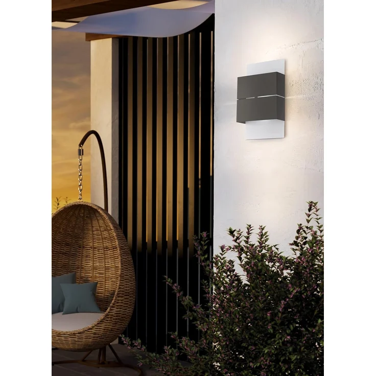 Eglo 93254 Aussen-LED KIBEA Up & Downlight weiß, anthrazit, LED max. 2X2,5W – Bild 3