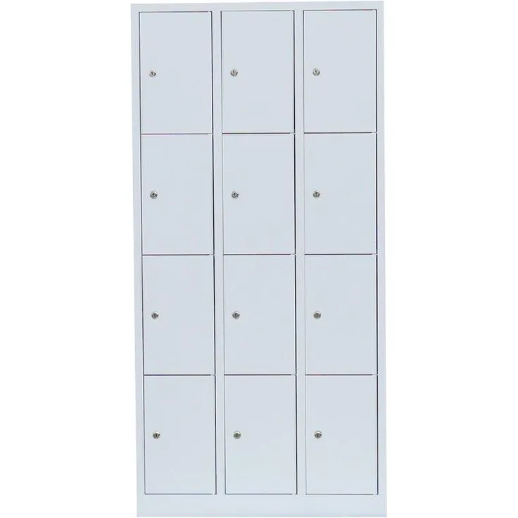 Schließfachschrank Fächerschrank 12 Fächer Spind 180 x 90 x 50 cm lichtgrau