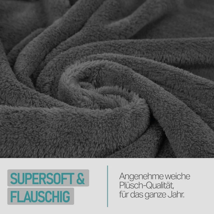 Kuscheldecke mit Ärmeln Anthrazit – Bild 3