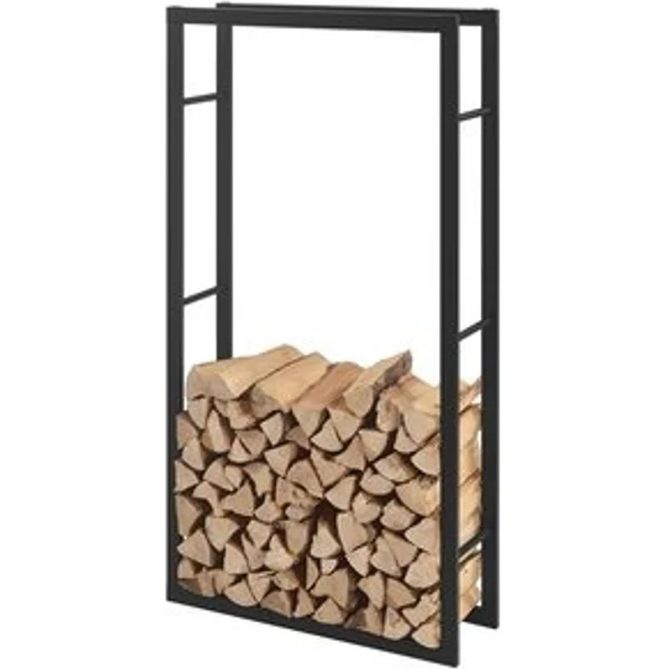 Kaminholzregal Kasan 75x150x25 cm Stahl Schwarz en. casa – Bild 6