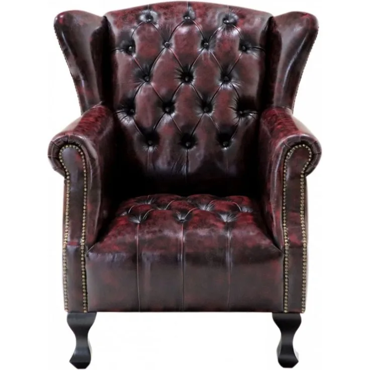 Sessel Cardiff aus echtem Rindsleder New Red