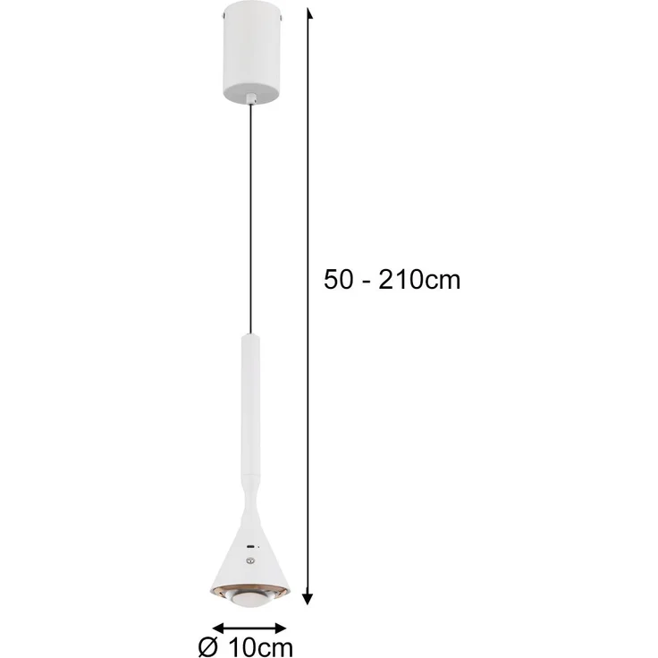 Akku Hängelampe Weiß dimmbar & Tageslicht, höhenverstellbar, Ø 10cm – Bild 4