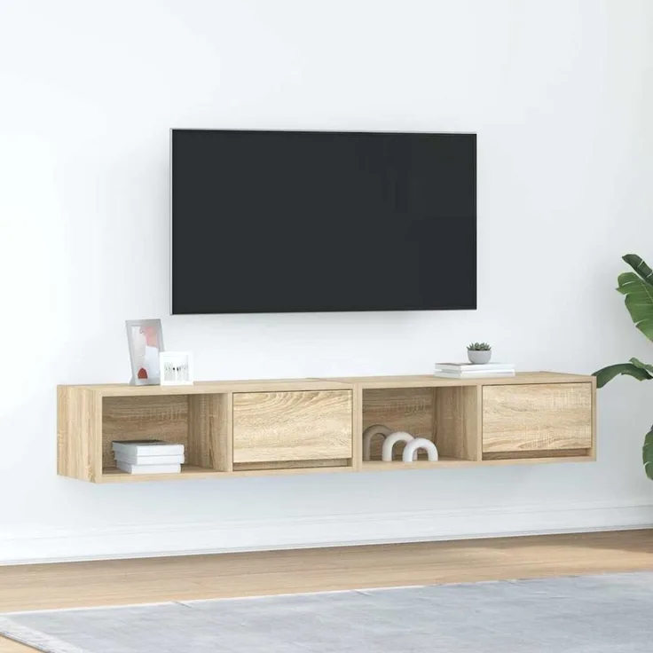 2 pcs TV-Schrank, Lowboard TV Sonoma-Eiche 80x31x25,5 cm Holzwerkstoff