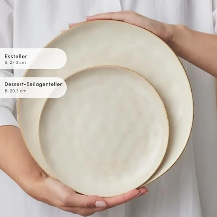 Karaca Geschirr-Set Earth Collection Aria 55-teiliges Tafelservice für 12 Personen Beige – Bild 5