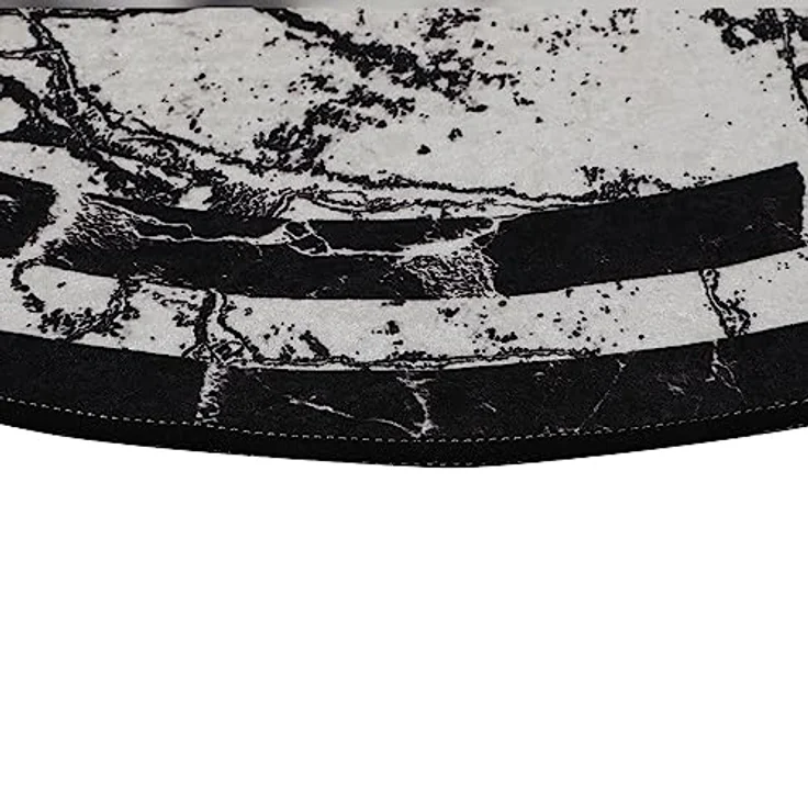 Schwarzer Badteppich mit Druck in Weiß und Schwarz – Bild 6