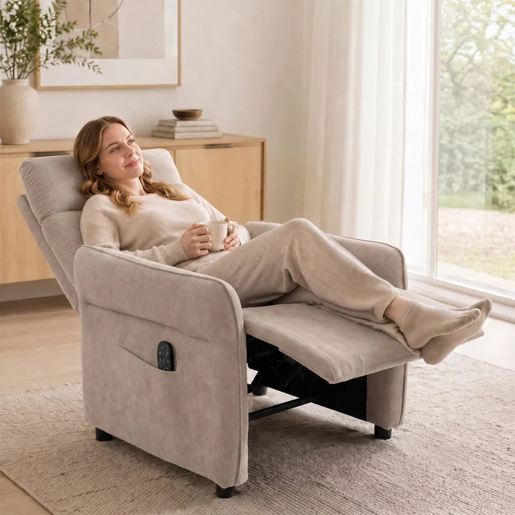 HOMCOM Relaxsessel, Frottee (100 % Polyester), Braun, 74 x 89 x 103 cm – Bild 9