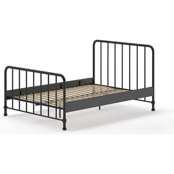 Metallbett Kay 147x207x110 Einzelbett Metall Schwarz matt