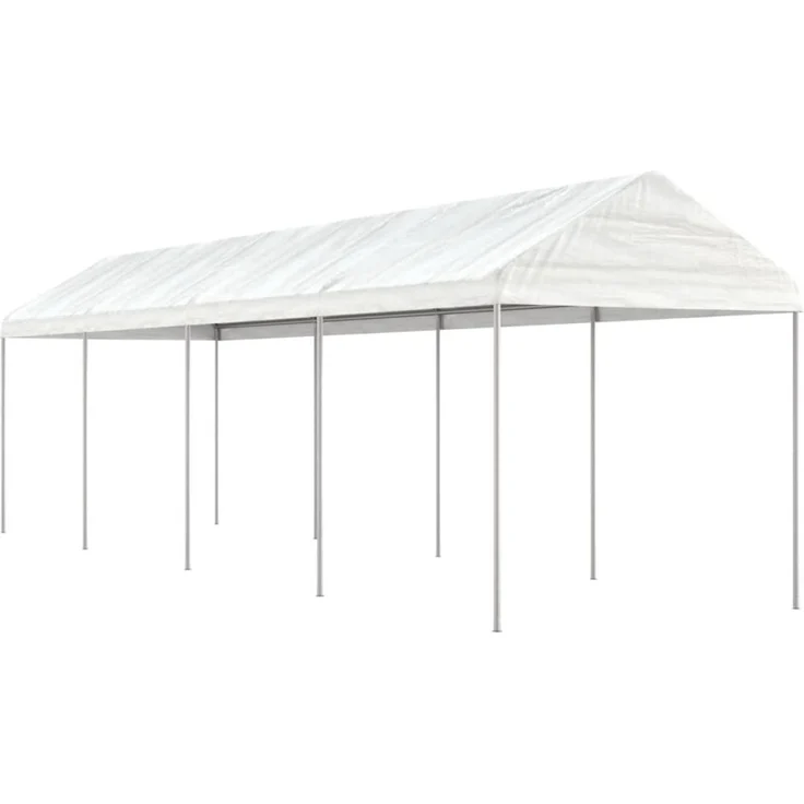 Gartenpavillon, Pavillon mit Dach Weiß 8,92 x 2,28 x 2,69 m Polyethylen – Bild 1