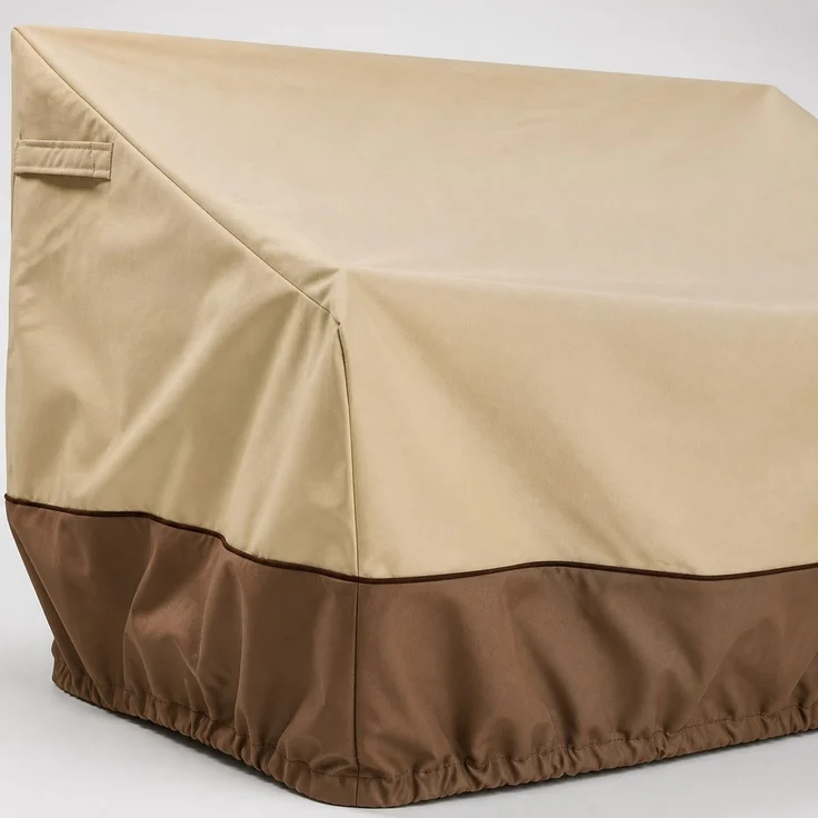 Outdoor-Sofa-Schutzhülle, 210D Oxford-Gewebe, Beige-Braun, 147 x 83 x 79 cm – Bild 3