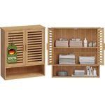 Bellamio 'Newa' Badezimmer Hängeschrank, Bambus, natur, 66x21x59 cm, Badezimmerschrank mit 3 Ablagefächern