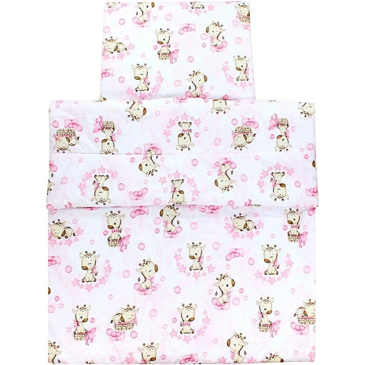 TupTam Kinderbettdecke-Set, Ganzjahresdecke, 2tlg., 1x Bettdecke, 1x Flachkissen, Giraffe/ Rosa, 135x100 cm – Bild 4