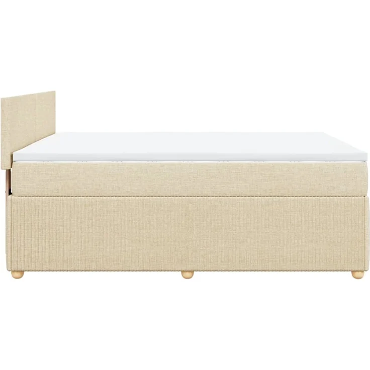 vidaXL Boxspringbett mit Matratze Creme 140x190 cm Stoff 3289749 – Bild 7