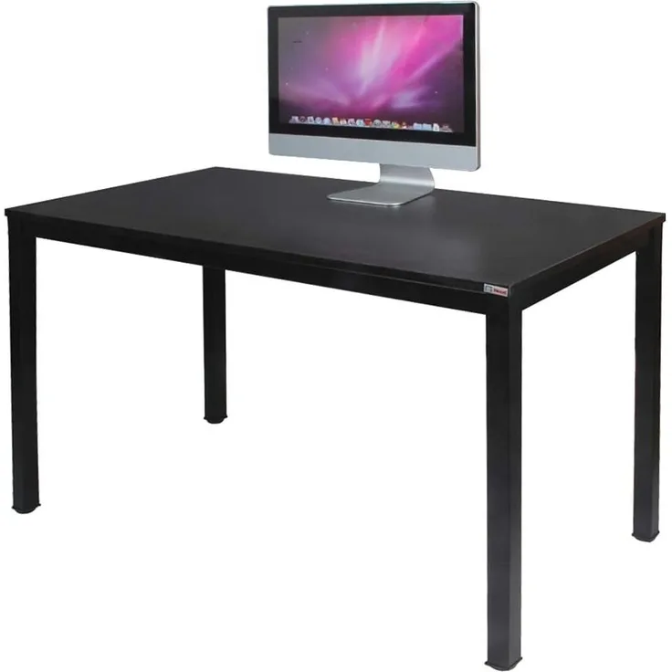 sogesfurniture Schreibtisch Computertisch Büromöbel PC Tisch, Stabil Bürotisch Arbeitstisch Esstisch aus Holz und Stahl, Einfache Montage, 120 x 60 x 75 cm, Schwarz AC3B-120-SF