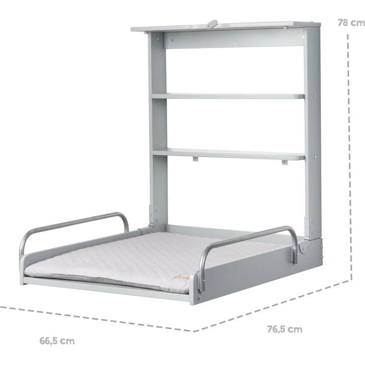 roba Wandwickelregal & Wickelauflage 'roba Style' grau - klappbar & platzsparend - Taupe / Grau – Bild 10