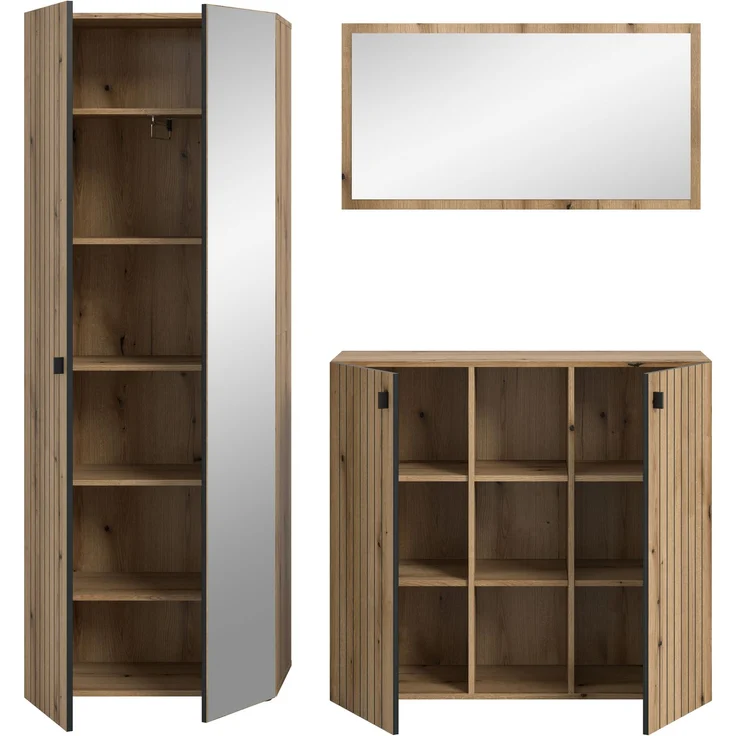 Garderobenkombination (B/H/T: 191x192x37 cm) in Evoke Oak Nachbildung – Bild 3