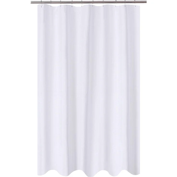 N&Y Home Duschvorhang aus Stoff für längere Kabinen, Hotelqualität, waschbar, weiße Badezimmervorhänge mit Ösen, 137,2x190,5 cm