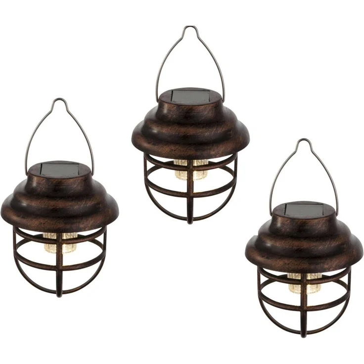 Solarleuchte Garten 3er Set Laterne zum Hängen Solarlampe Außen Leuchte Solar – Bild 2