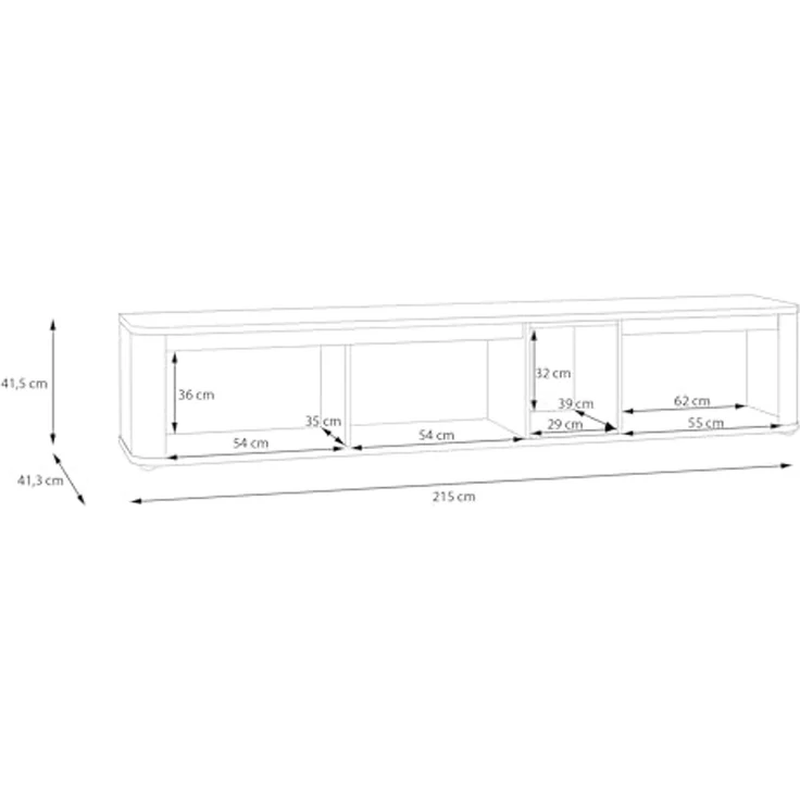 Forte BREATHTAKER TV-Schrank 220, modern minimalistisch, 3-türig, beleuchtetes Fach, Reliefstruktur, Holzwerkstoff, Cabezone/Artisan Eiche Holzdekor, 215 cm breit x 41,5 cm hoch x 41,3 cm tief – Bild 7