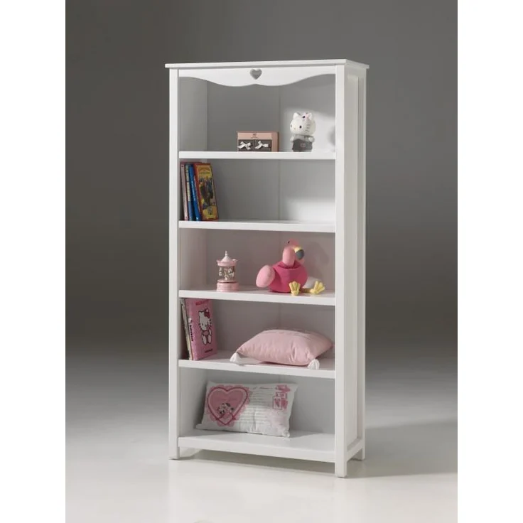 Vipack 'Amori' 5-tlg. Kinderzimmer-Set 90x200 cm, weiß, mit Bett, 3-trg. Kleiderschrank, Schreibtisch, Regal und Nachttisch – Bild 6
