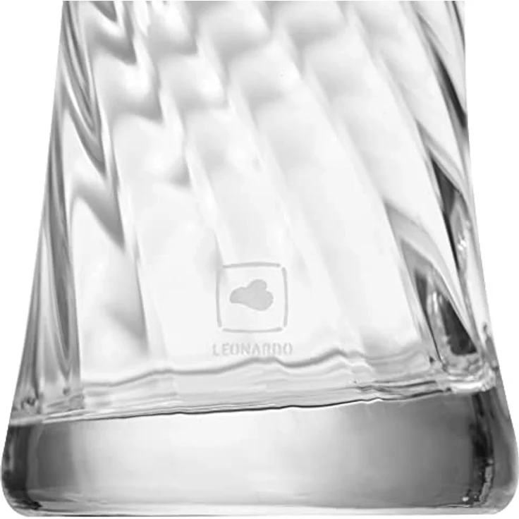 LEONARDO RAVENNA Solifleurvase, handgefertigte geschwungene Glasvase mit 3D Veredelung für Einzelblumen, Unikat, Höhe 26,5 cm, transparentes Klarglas, 018611 – Bild 4