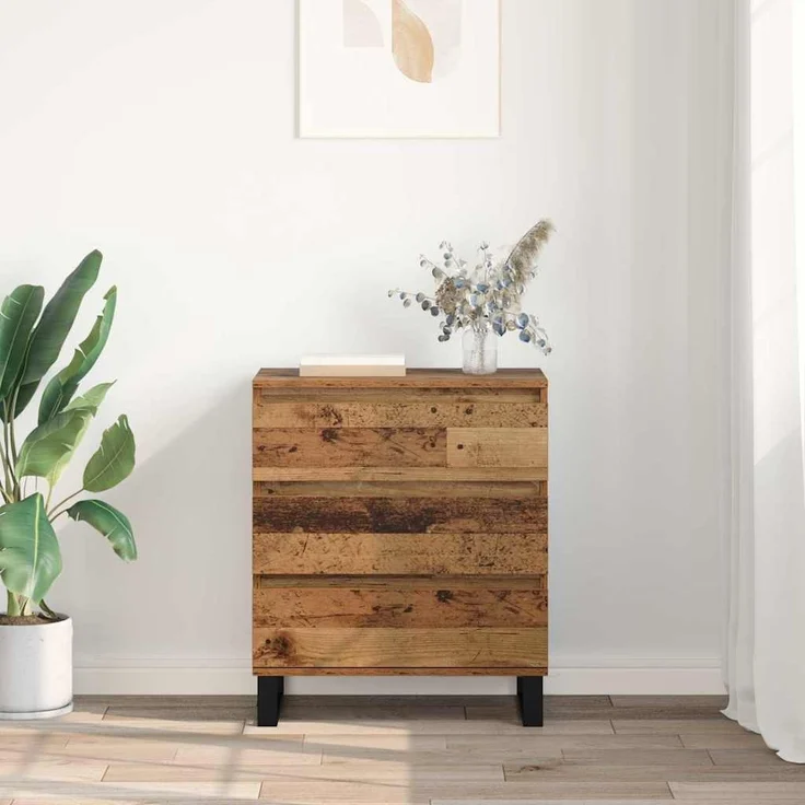 vidaXL Sideboard mit Schubladen Altholz 60 x 35 x 70 cm Holzwerkstoff 881953 – Bild 3