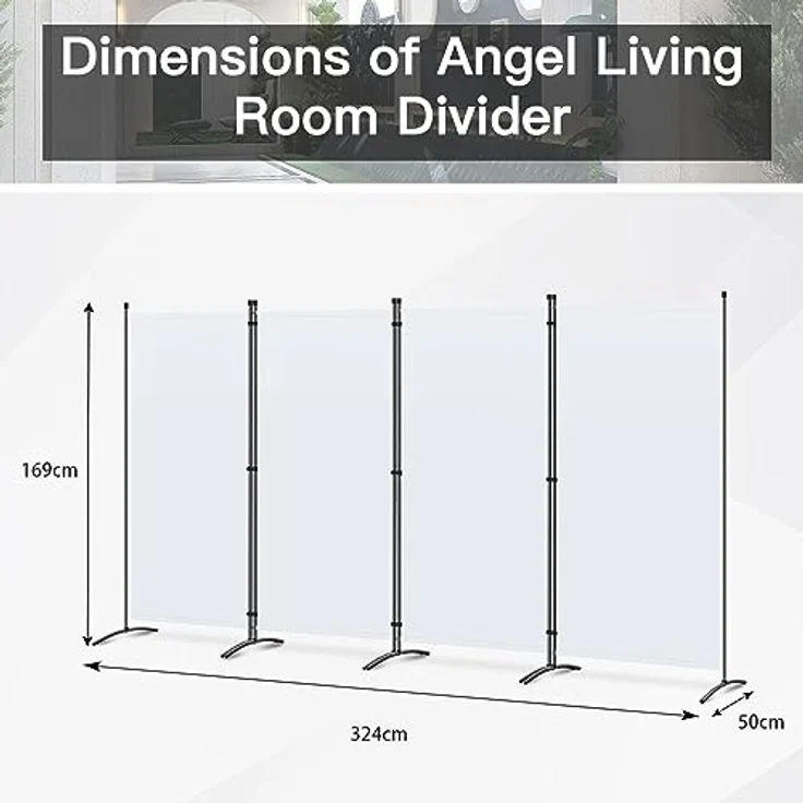 Angel Living Paravent Sichtschutz Balkonsichtschutz Paravent Raumteiler Trennwand (4 St), Garten Paravent 4 teilig, 324(B) x 50(T)x 169(H)cm – Bild 4