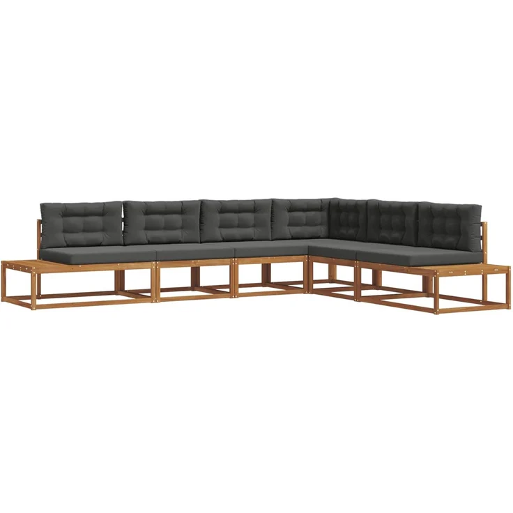 vidaXL Outdoor-Sofagarnitur 6 stk. Natur und Anthrazit 3368145 – Bild 2