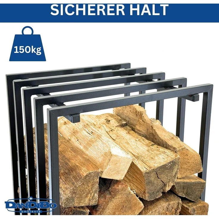 DanDiBo Kaminholzregal Innen Metall Schwarz Feuerholzregal Brennholzregal Kaminholzständer 96609 Kaminholzhalter – Bild 4