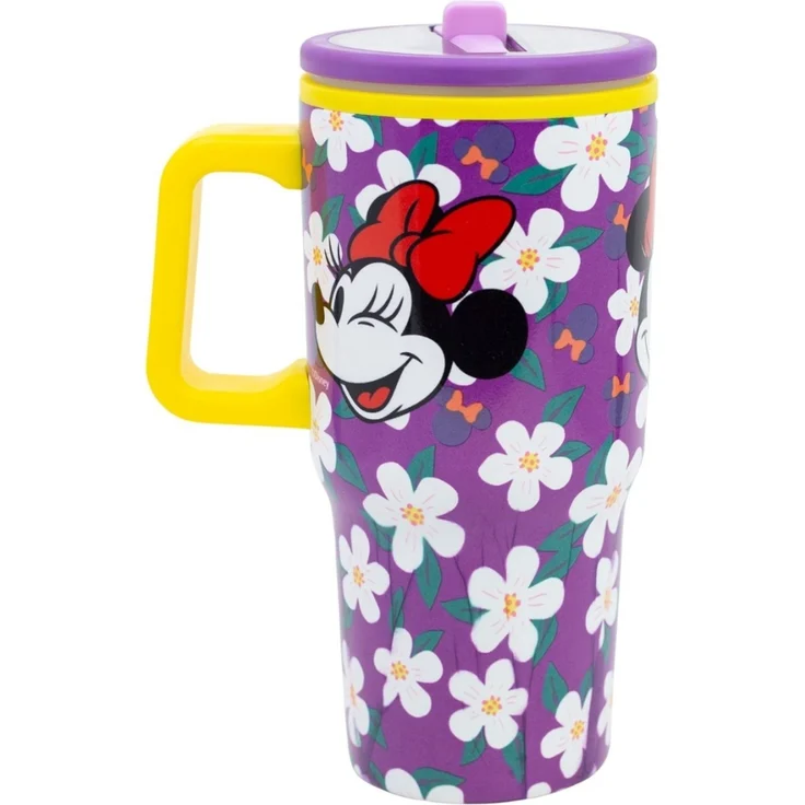 Disney Minnie Mouse Thermobecher 640 ml Edelstahl doppelwandiger Trinkbecher mit Trinkhalm – Bild 1